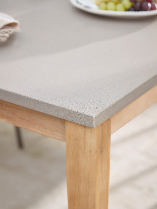 Indoor Outdoor Concrete Topped Dining Table - Rectangular