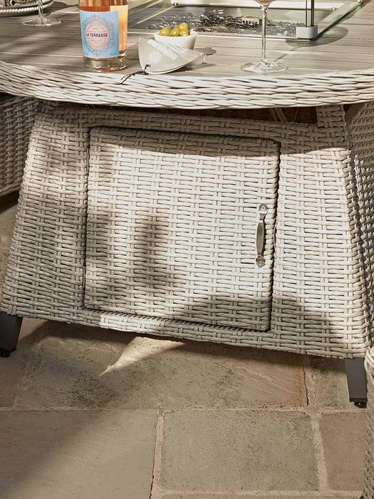 Antibes Curved Modular Dining Set With Firepit