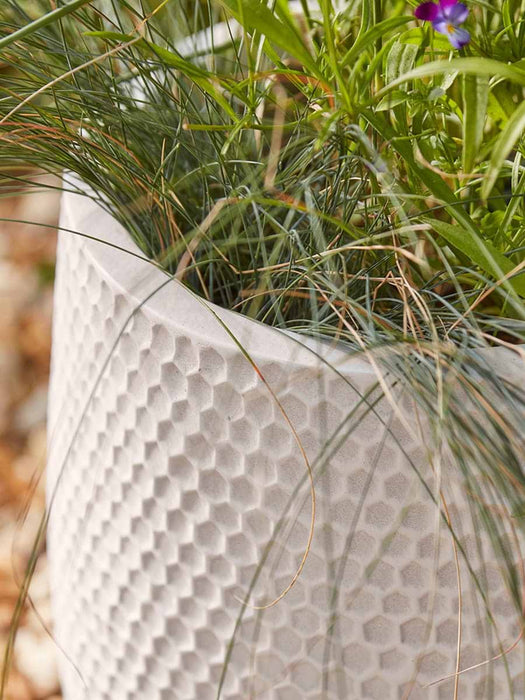 Three Honeycomb Planters - Light Grey