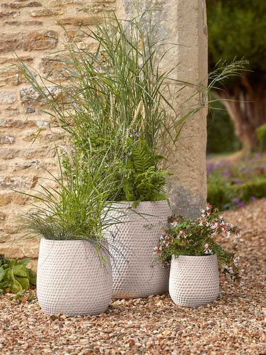 Three Honeycomb Planters - Light Grey