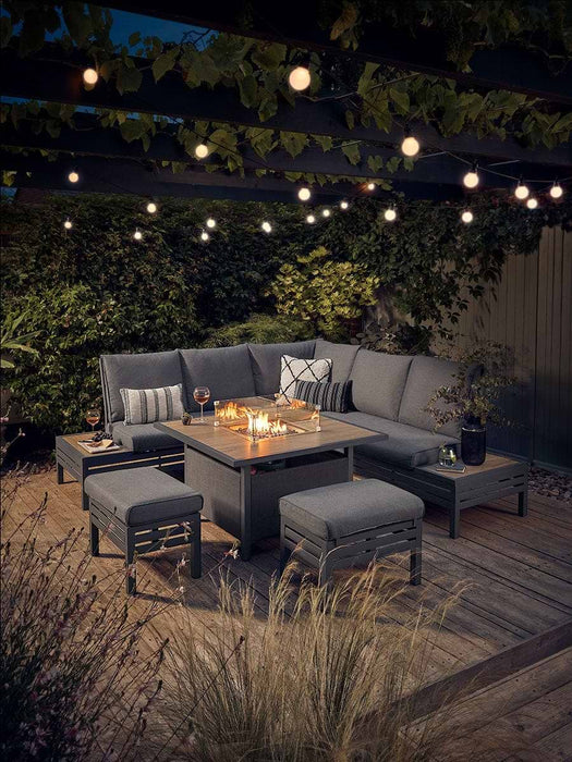 Monaco Corner Dining Set with Firepit