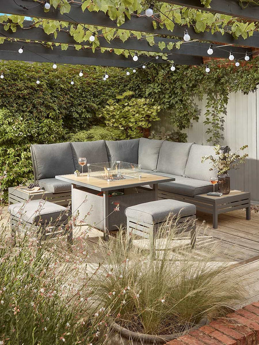 Monaco Corner Dining Set with Firepit