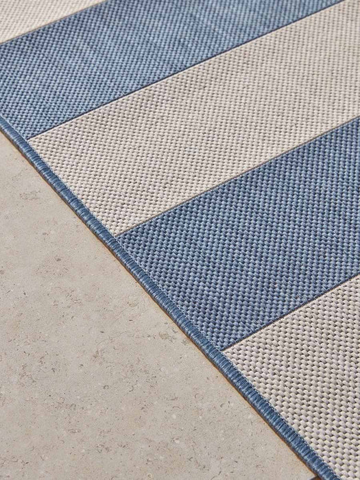 Indoor Outdoor Striped Rug - Blue