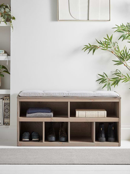 Greywashed Pine Storage Bench
