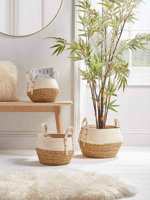 Three Cream & Natural Baskets