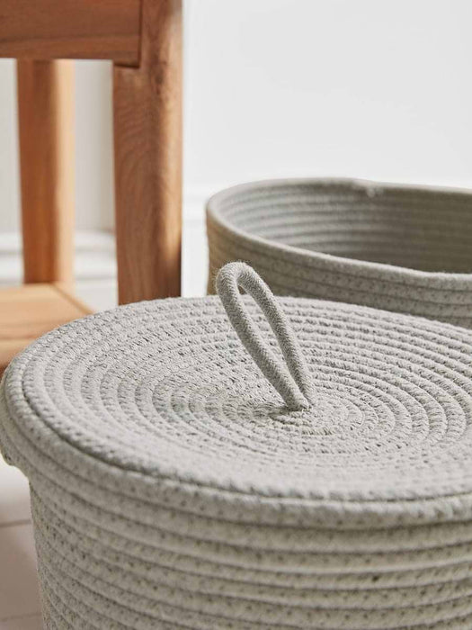 Three Grey Topped Baskets