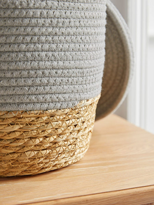 Three Grey Topped Baskets