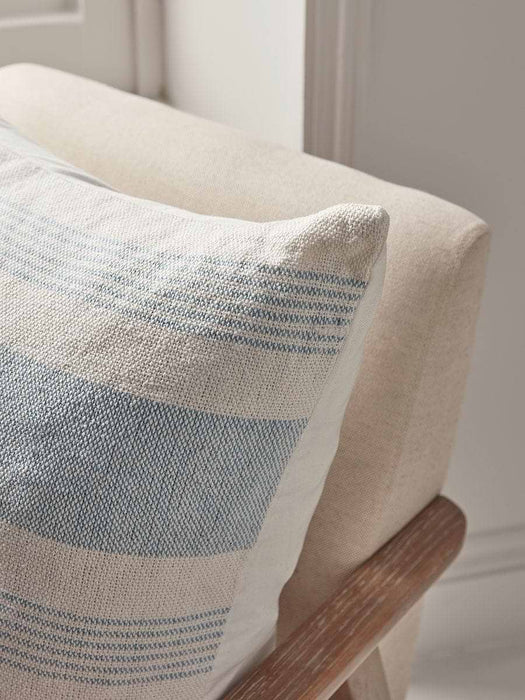 Stripe Organic Cotton Cushion - Blue