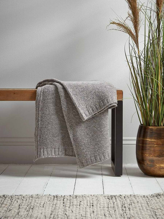 Soft Knitted Grey Throw
