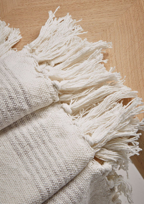 Stripe Organic Cotton Throw - Grey