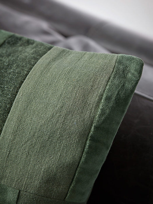 Textured Panel Cushion Cover- Green