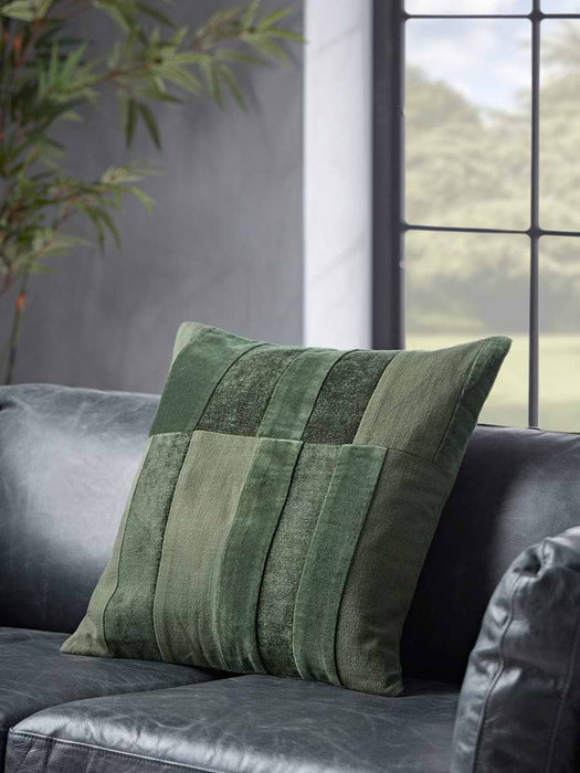 Textured Panel Cushion Cover- Green