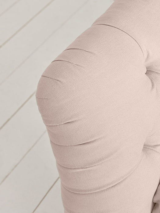 Dora Buttoned Loveseat - Mallow Linen Cotton Blend