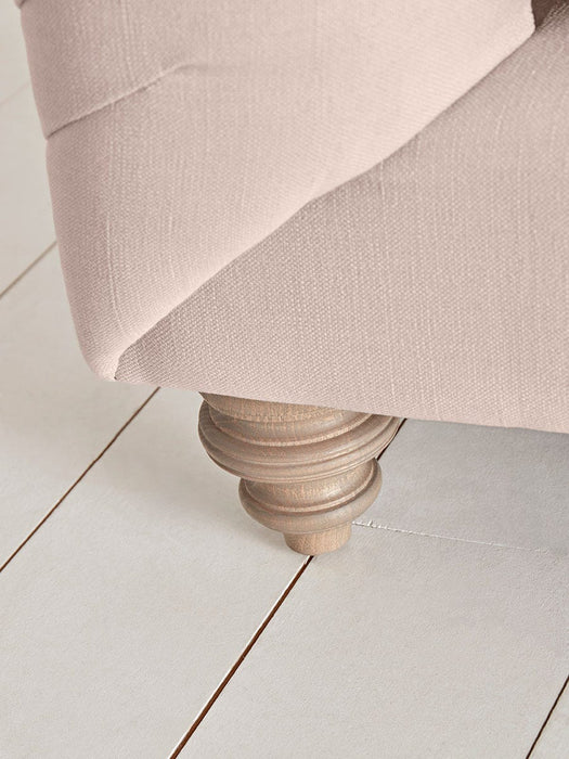 Dora Buttoned Loveseat - Mallow Linen Cotton Blend