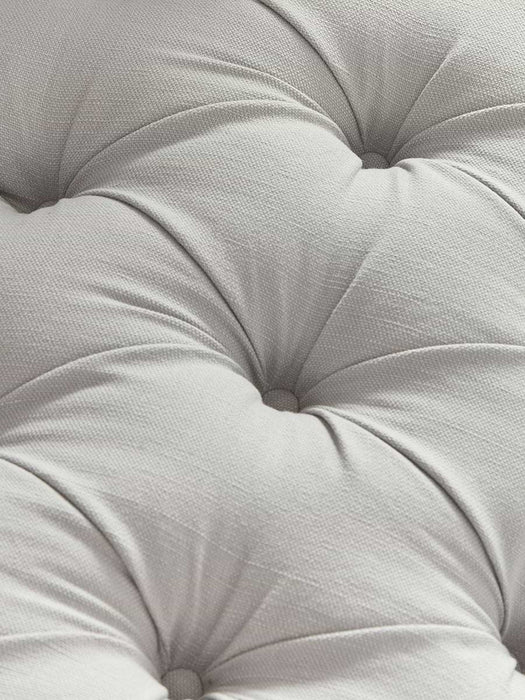 Margeaux Round Ottoman - Ash Linen Cotton Blend