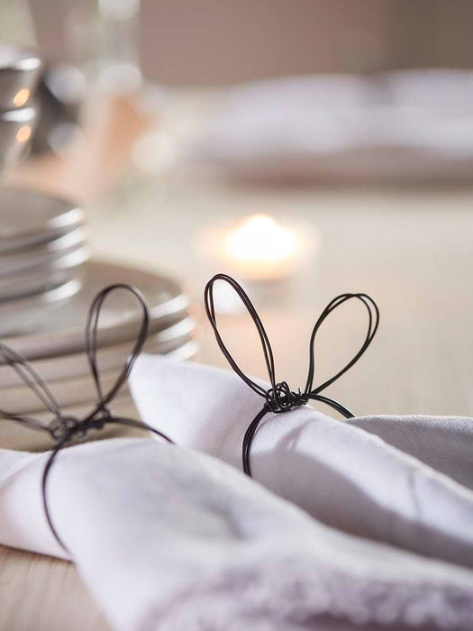 Six Bunny Wire Napkin Rings