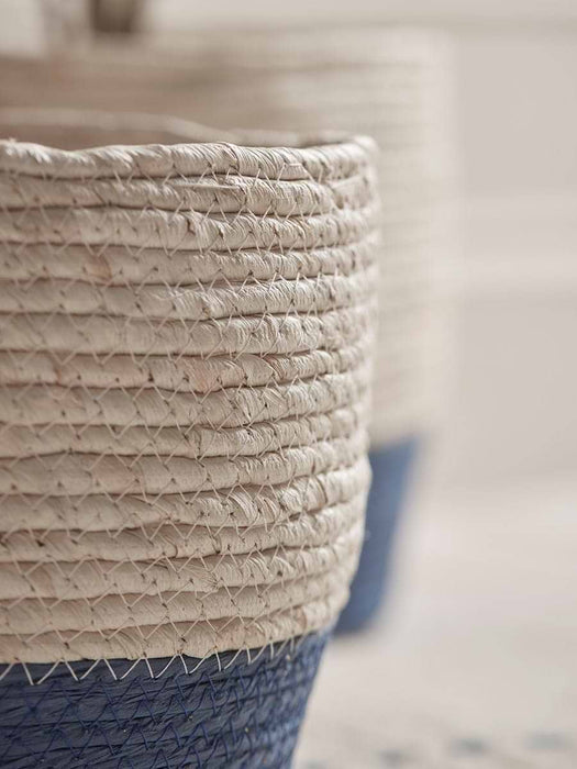 Three Blue Dipped Baskets