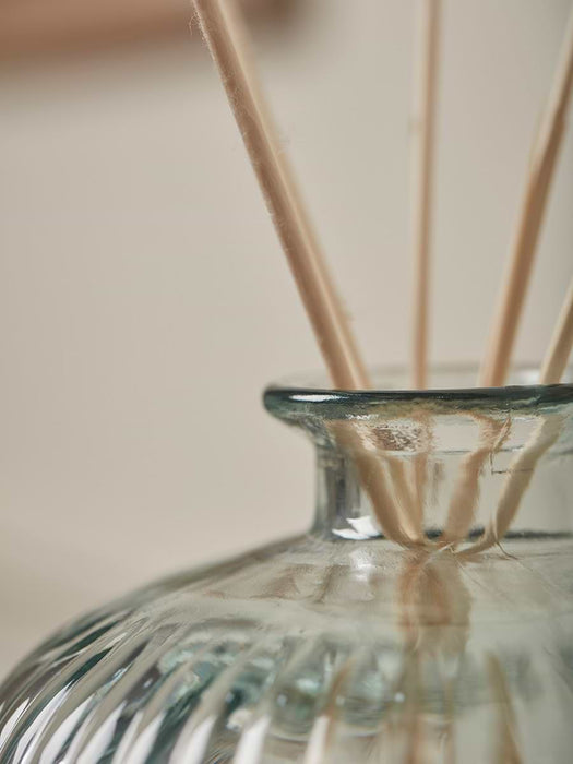 Fluted Recycled Glass Bottle Vase