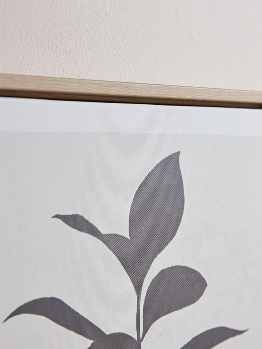 Two Monochrome Leaf Canvases