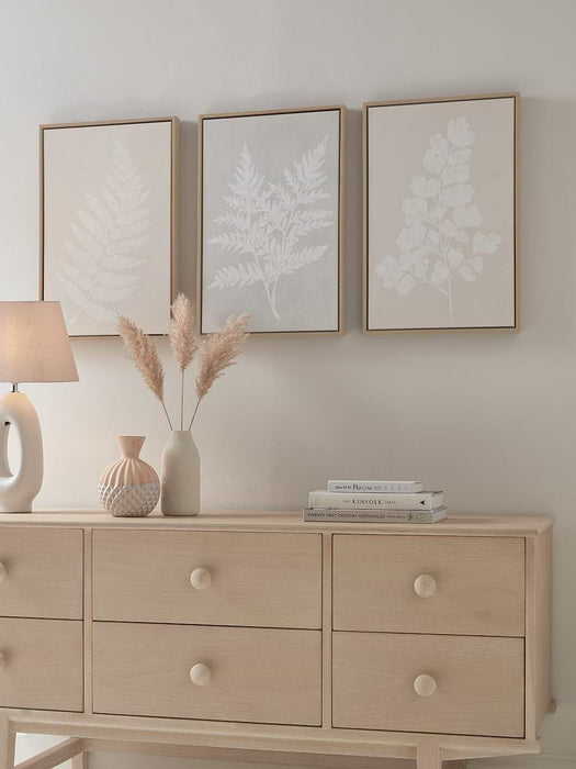 Three Framed Fern Canvases