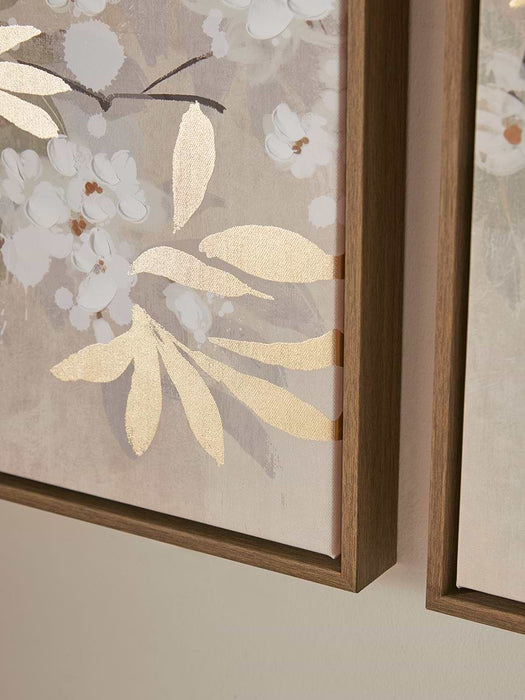 Three Textured Blossom Canvases