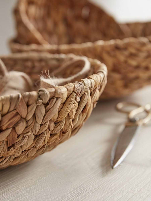 Three Round Seagrass Baskets