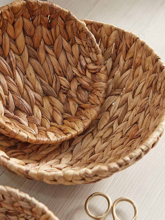 Three Round Seagrass Baskets