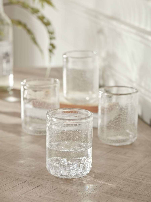 Four Dimpled Glass Tumblers