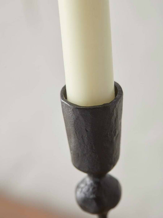 Matte Black Dinner Candle Holder - Small