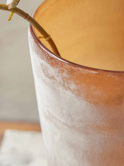 Frosted Amber Glass Vase - Large
