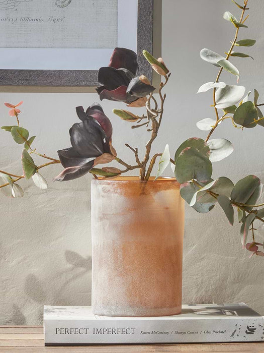 Frosted Amber Glass Vase - Large