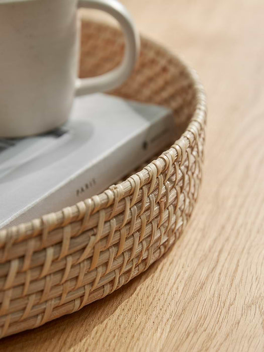 Round Woven Rattan Tray