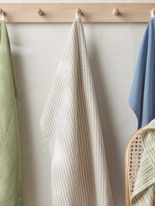 Cotton Tea Towel - French Blue Stripe