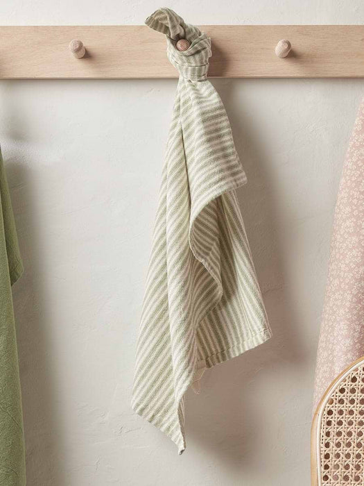 Cotton Tea Towel - Green Stripe