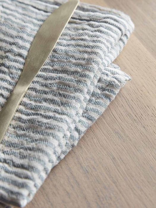 Four Cotton Napkins - Blue Stripe