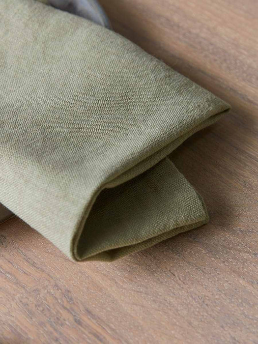 Four Linen & Cotton Napkins - Sage