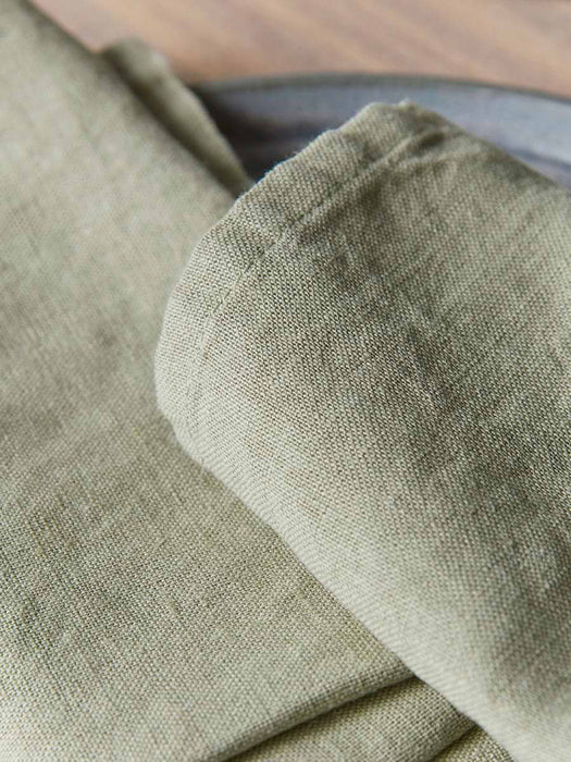 Four Linen & Cotton Napkins - Sage