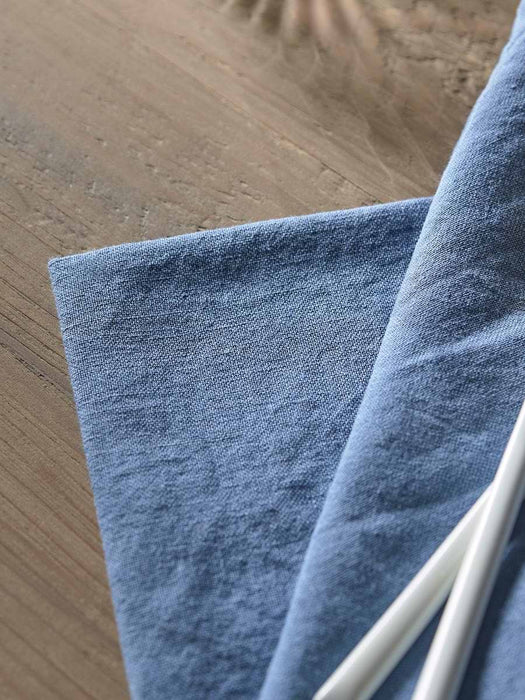 Four Linen & Cotton Napkins - Nordic Blue