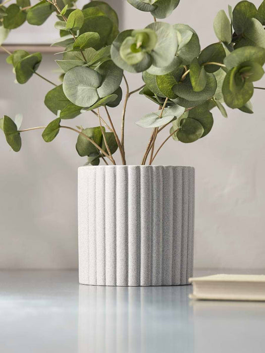 Grey Speckled Fluted Planter