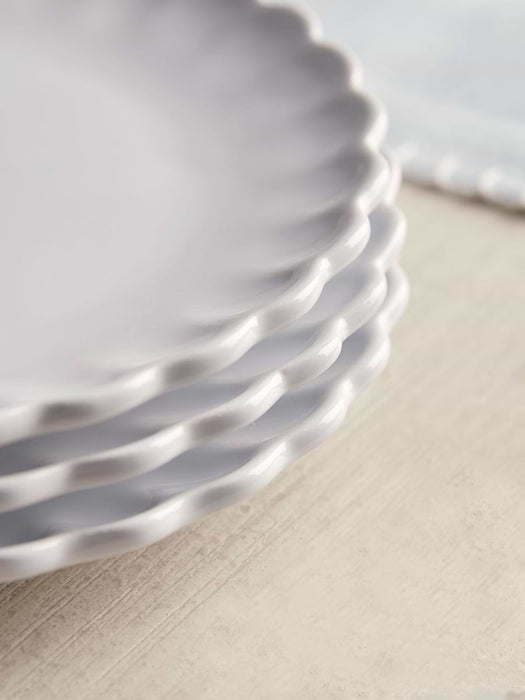 Four Scalloped Edge Side Plates