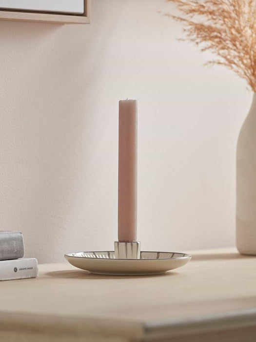 Striped Dinner Candle Holder