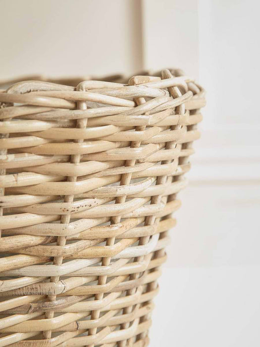 Three Round Rattan Planters