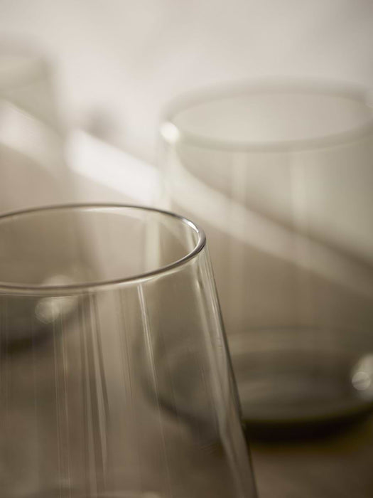 Four Smoke Glass Tumblers