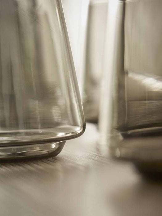 Four Smoke Glass Tumblers