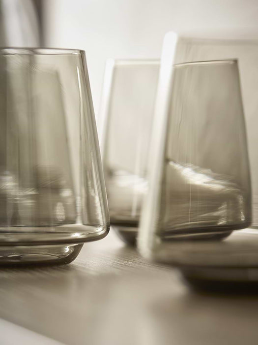 Four Smoke Glass Tumblers