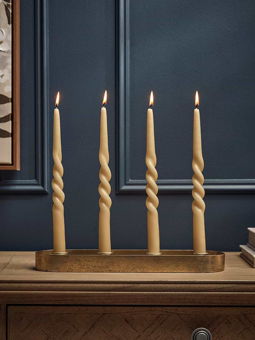 Four Twisted Candles - Ivory