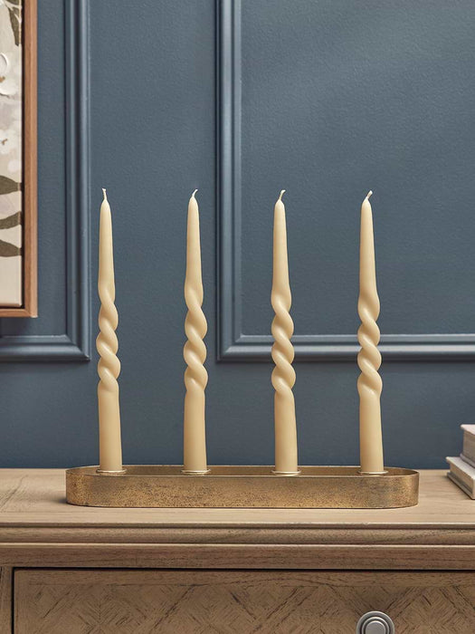 Four Twisted Candles - Ivory