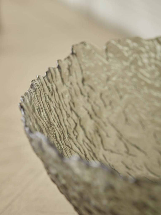 Standing Textured Glass Bowl