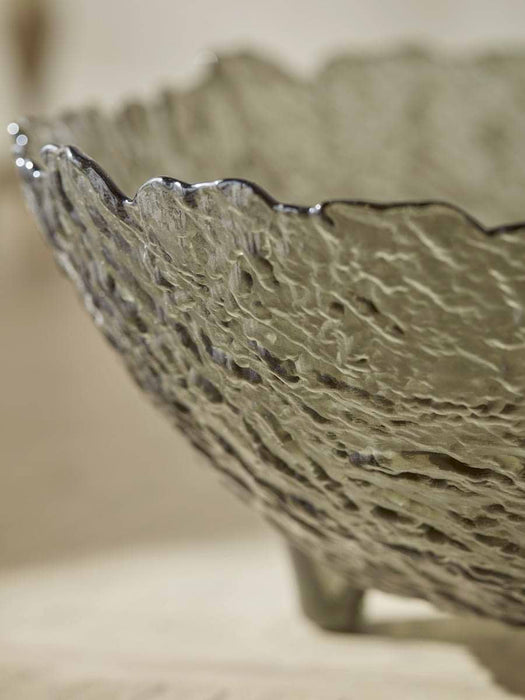 Standing Textured Glass Bowl