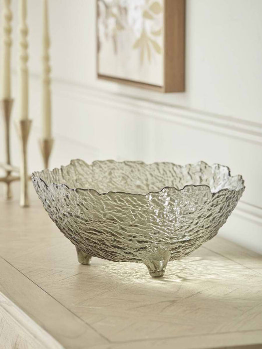 Standing Textured Glass Bowl